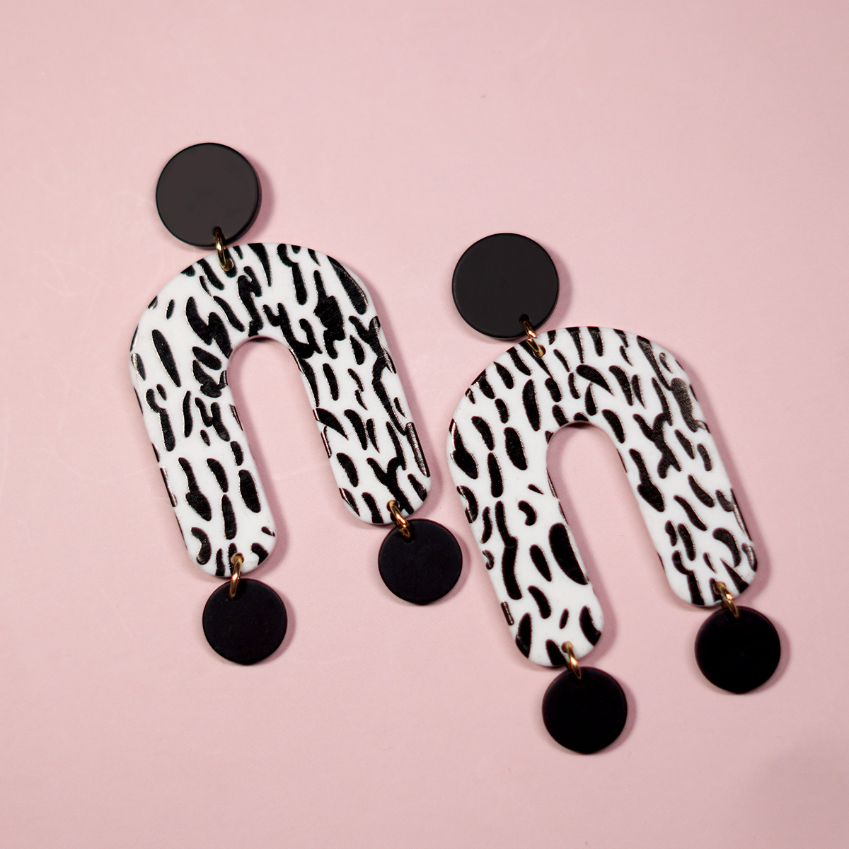 Black Horse-Shoe Earrings
