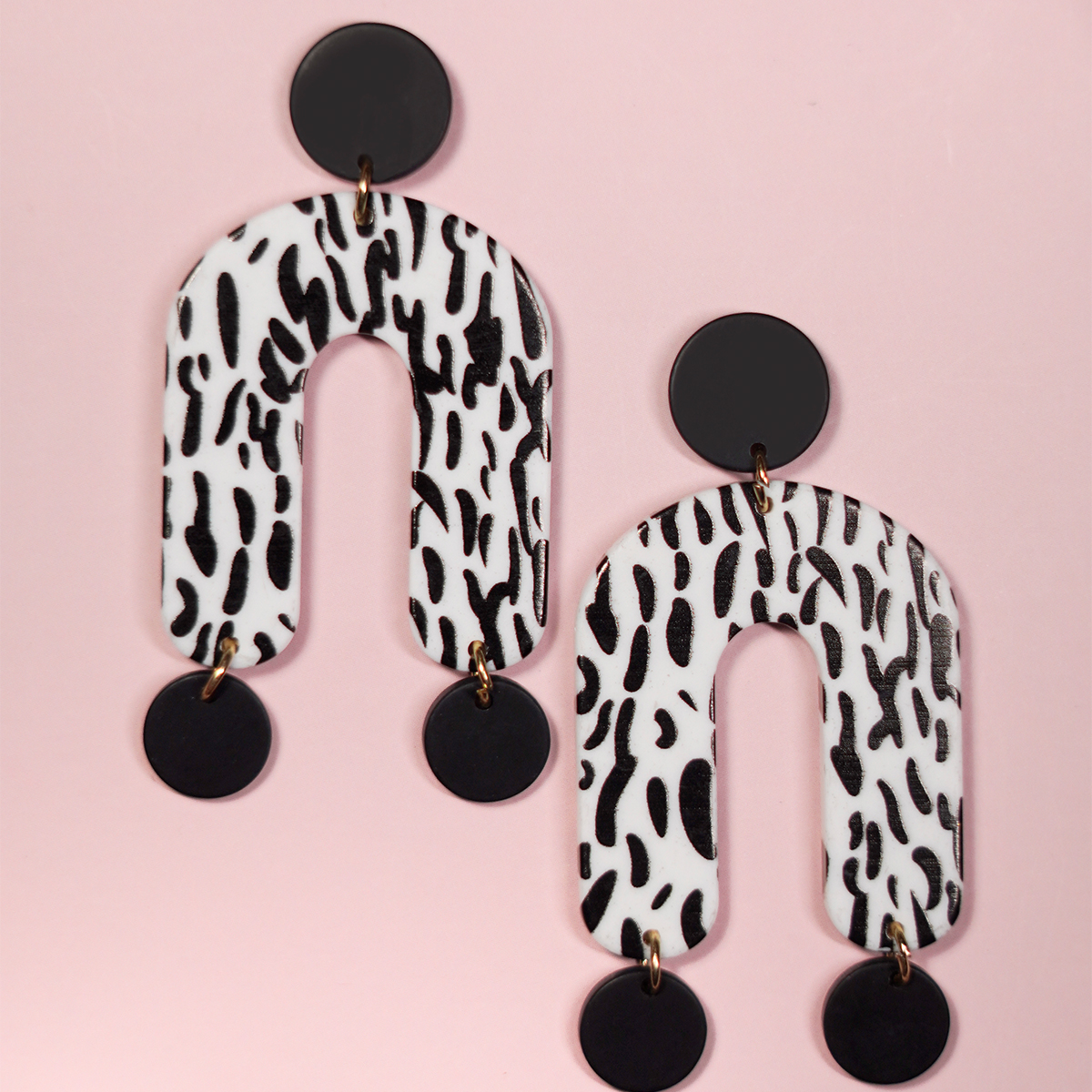 Black Horse-Shoe Earrings