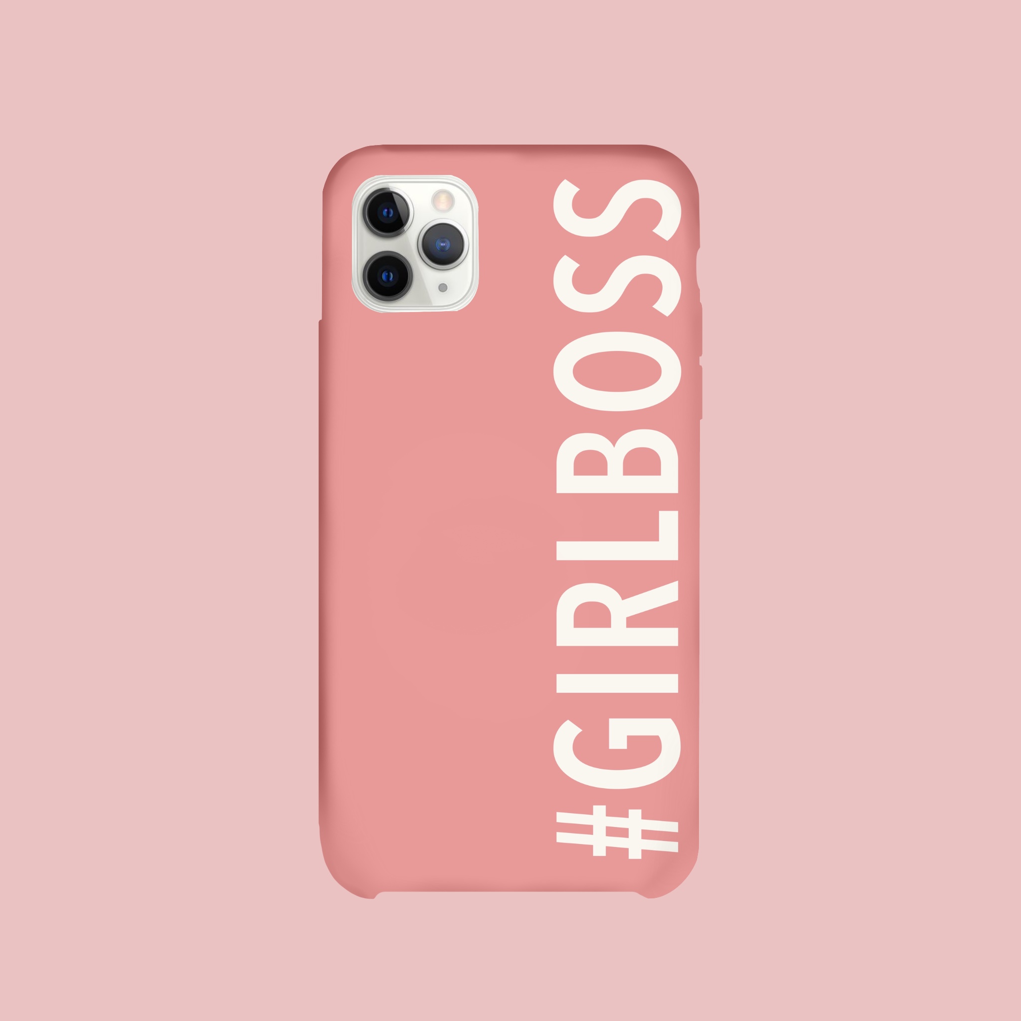 Solid Pastel Pink Word Glass Case for iPhone SE 2020