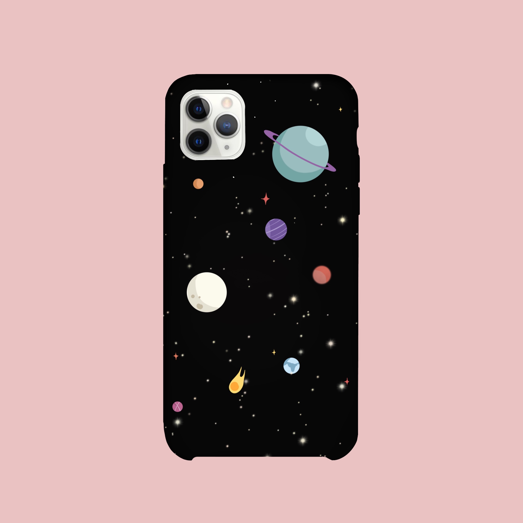 Planet & Space Pattern Glass case for iPhone XS Max