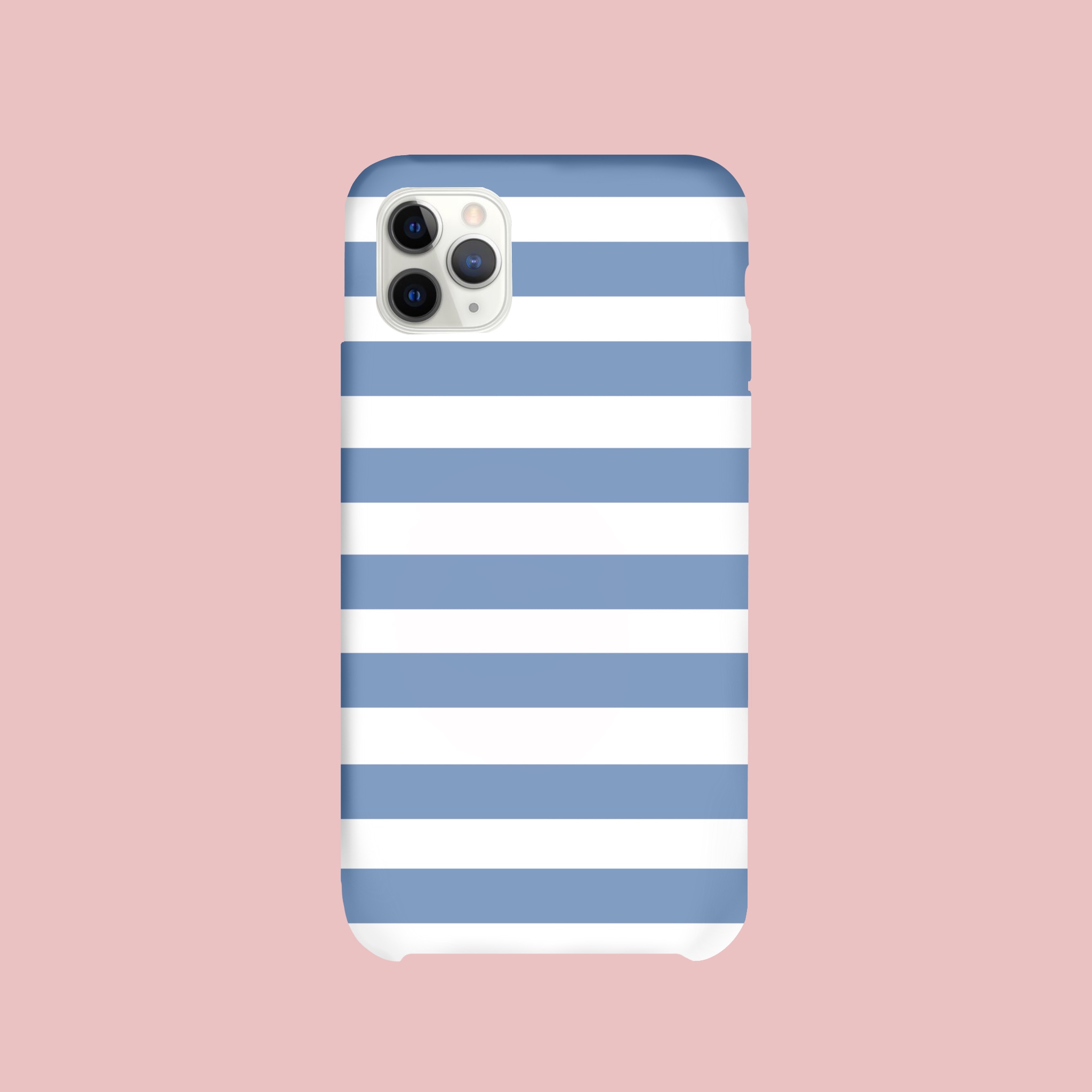Pastel Blue And White Stripes Pattern Glass case for iPhone 12 Mini