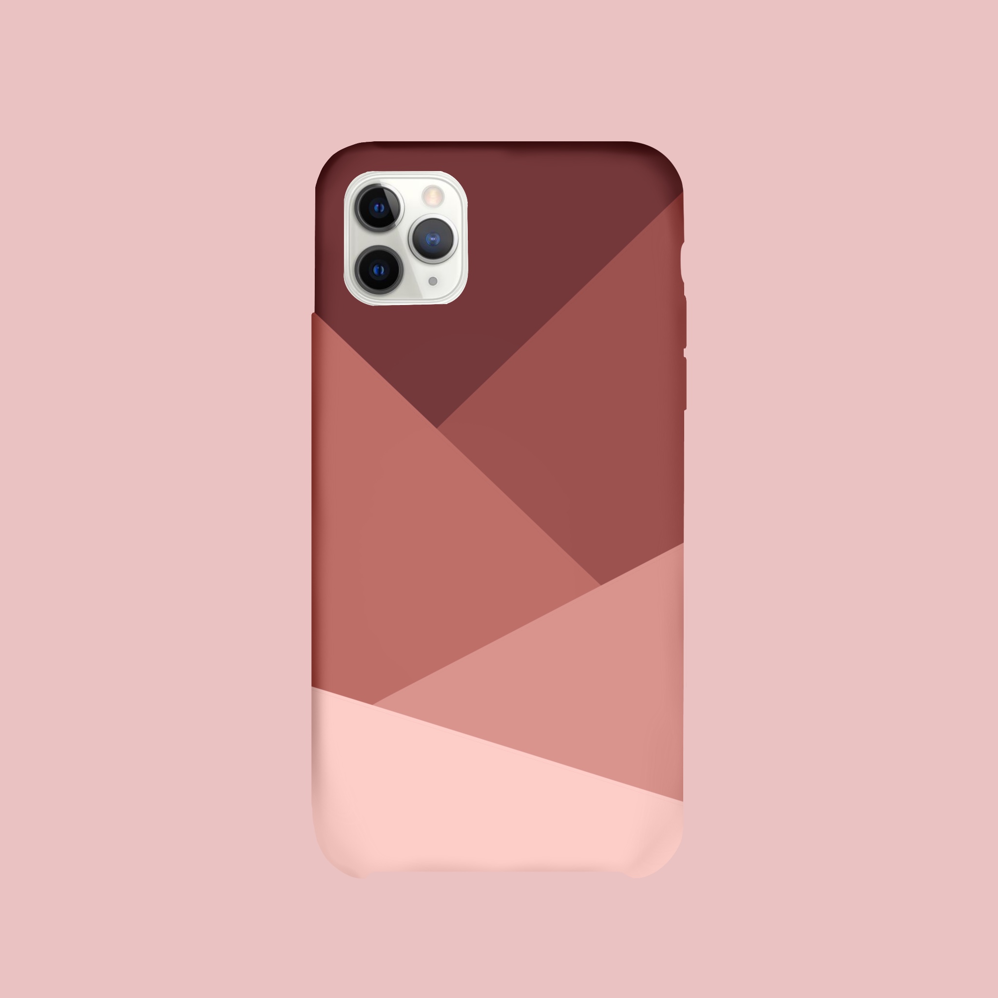 Maroon & Pink Geometric Abstract Glass Case for iPhone XR