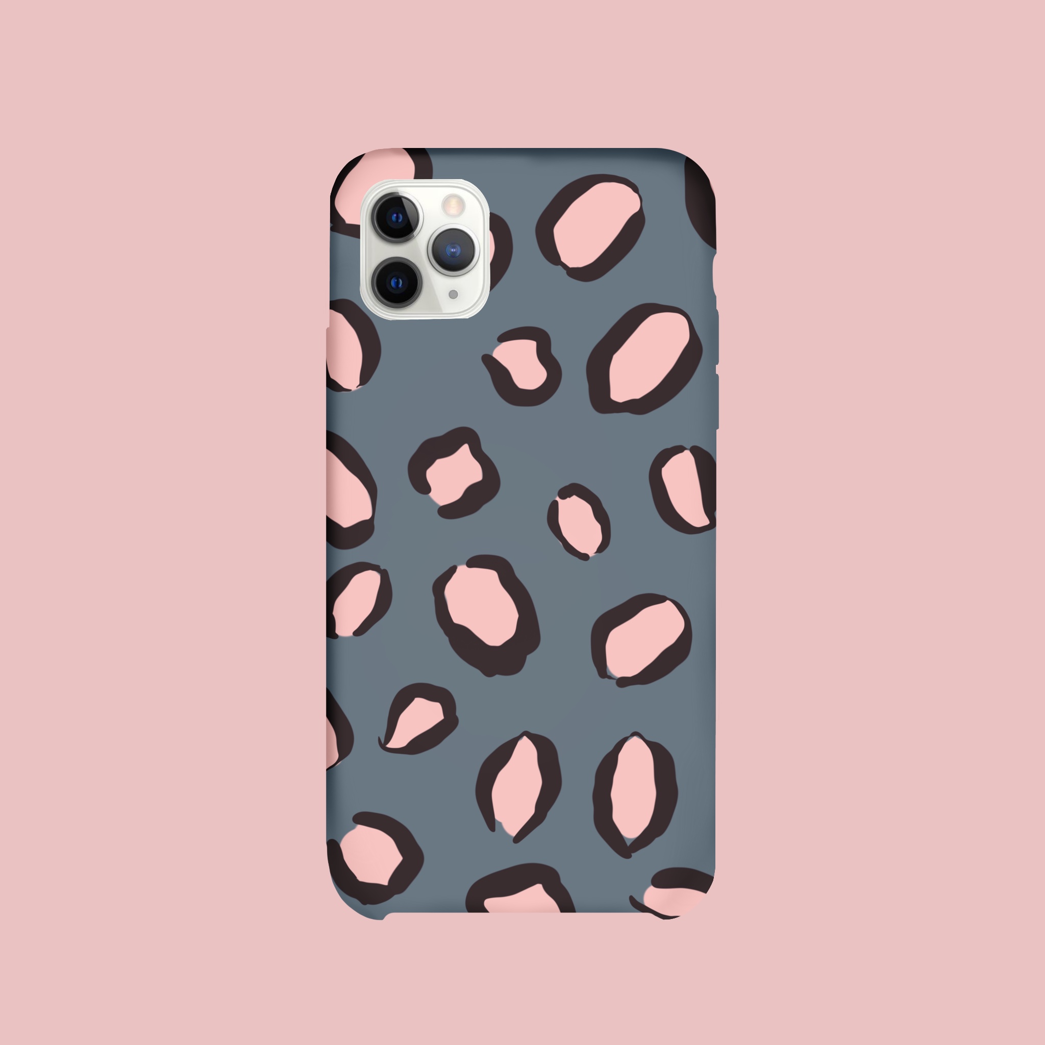 Grey And Pink Animal Print Glass Case for iPhone 6