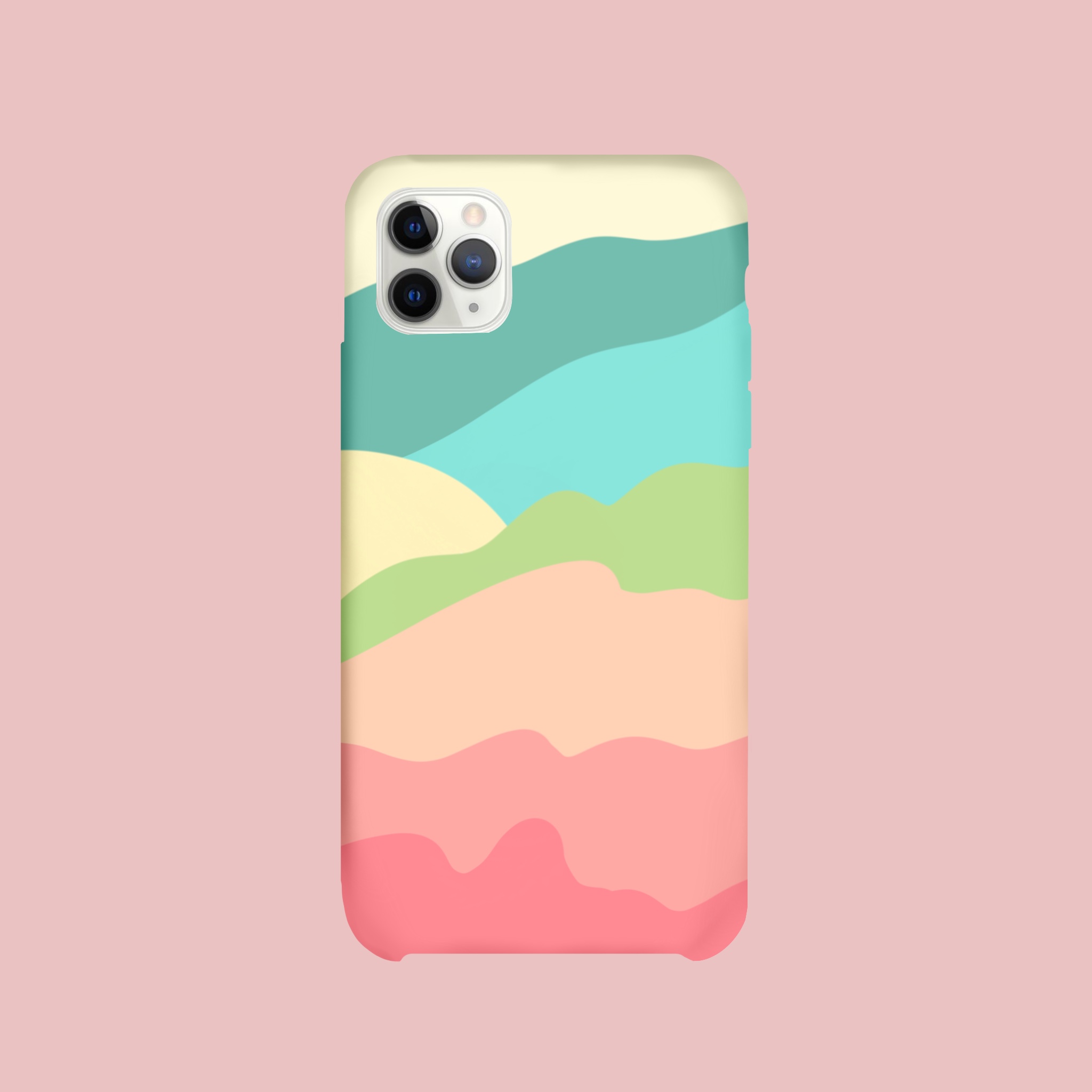 Pastel Pink Green & Turquoise Glass Case for iPhone X