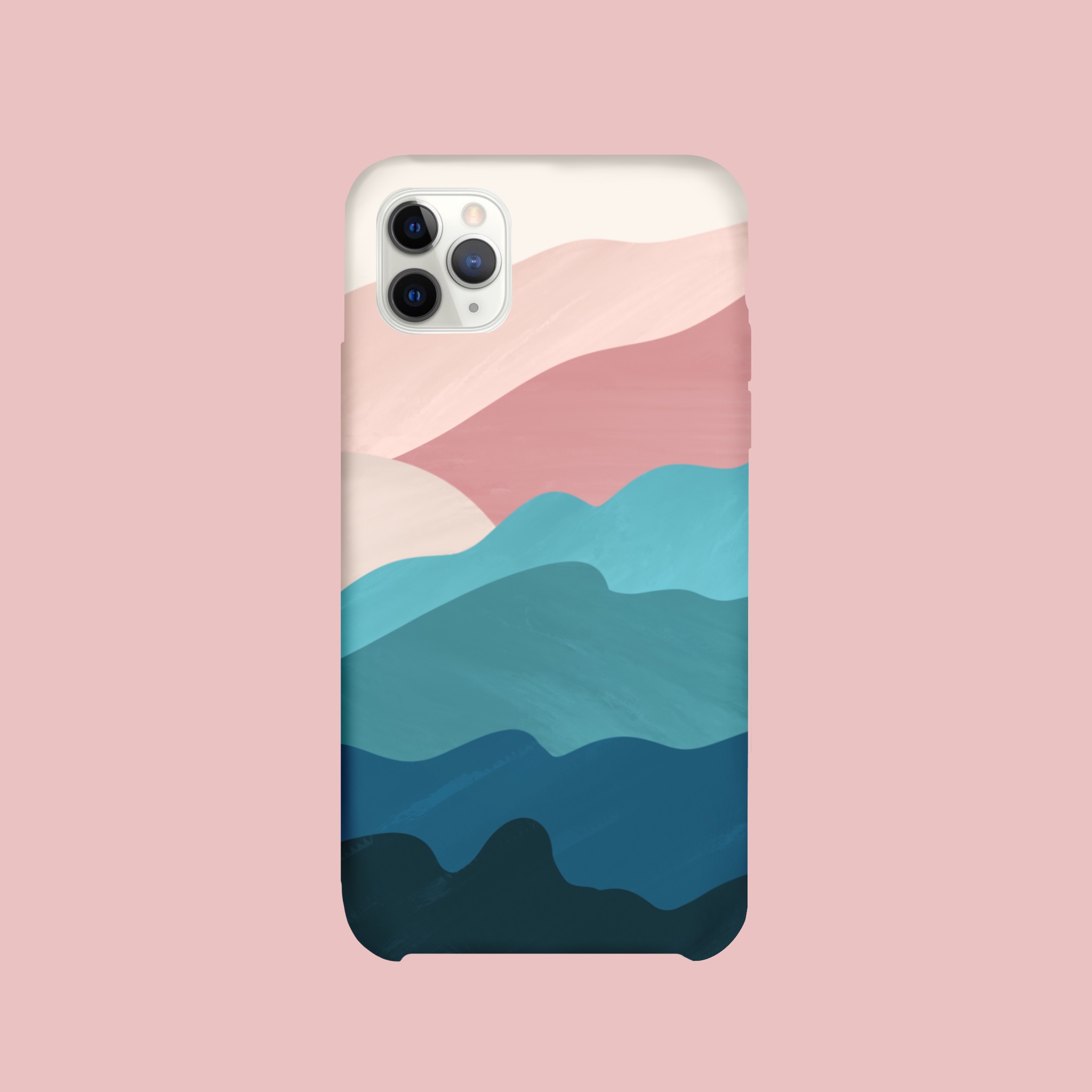 Pastel Pink & Blue Abstract Landscape Hard Case for iPhone 8